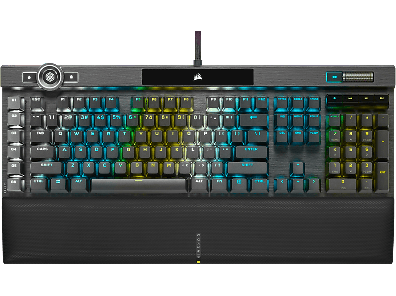 CORSAIR K100, Gaming Tastatur, Mechanisch, Corsair OPX Optical-Mechanical, Kabelgebunden, Schwarz