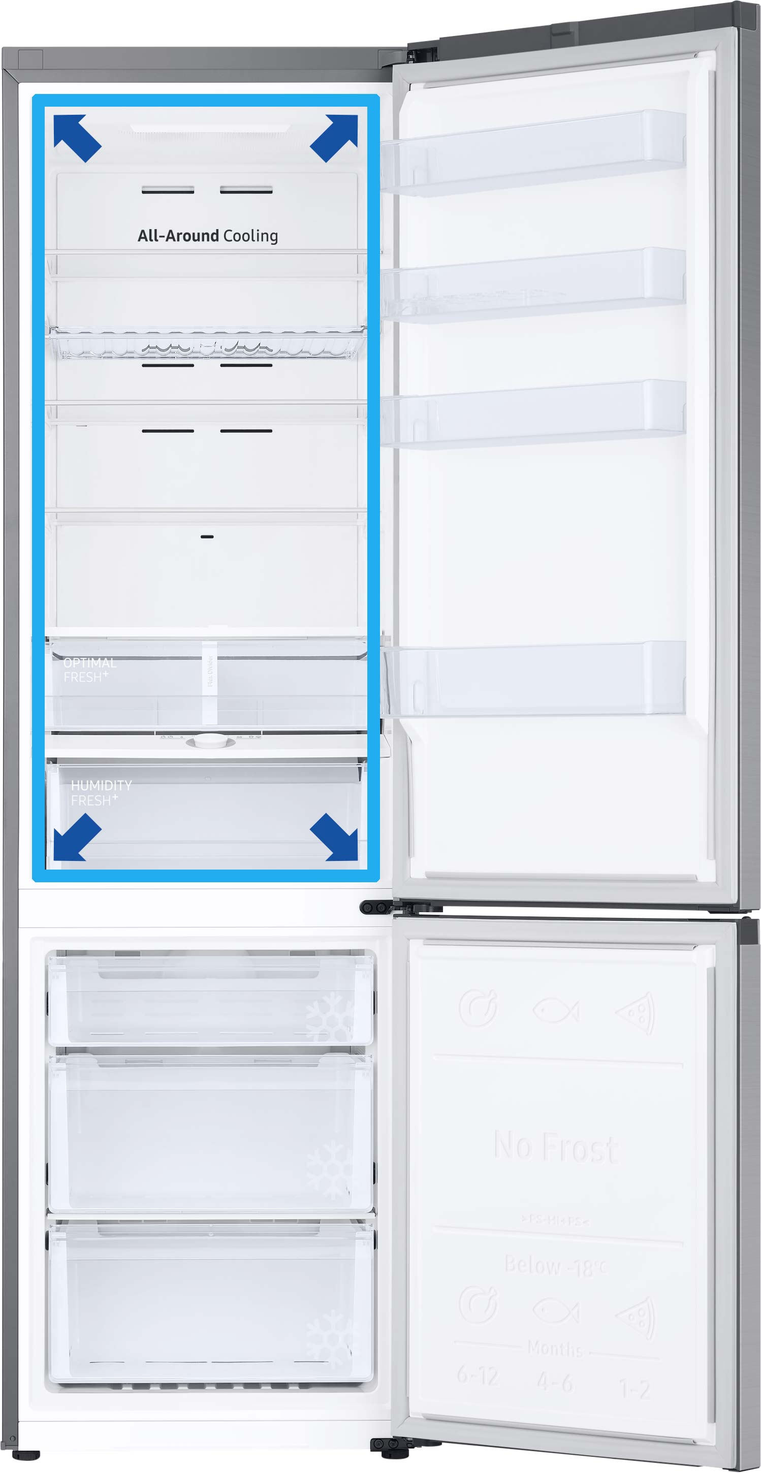 SAMSUNG RL38T603DB1/EG Kühlgefrierkombination (D, 390 l, 2030 mm hoch, Premium Black Steel)