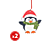 FAMILY CHRISTMAS 55982C Karácsonyfadísz szett - pingvin - 2 db / csomag