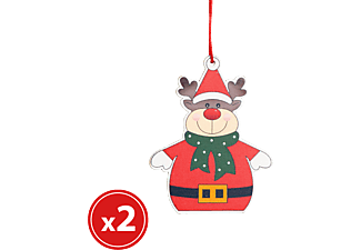 FAMILY CHRISTMAS 55982D Karácsonyfadísz szett - rénszarvas - 2 db / csomag