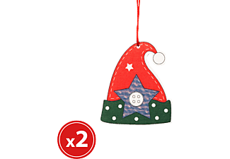 FAMILY CHRISTMAS 55982E Karácsonyfadísz szett - manósapka - 2 db / csomag