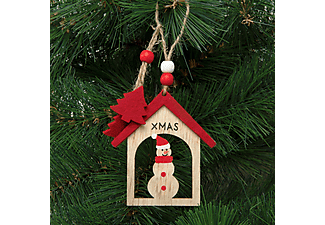 FAMILY CHRISTMAS 58027 Karácsonyfadísz - hóemberes - akasztható - 17,5 x 7,5 cm