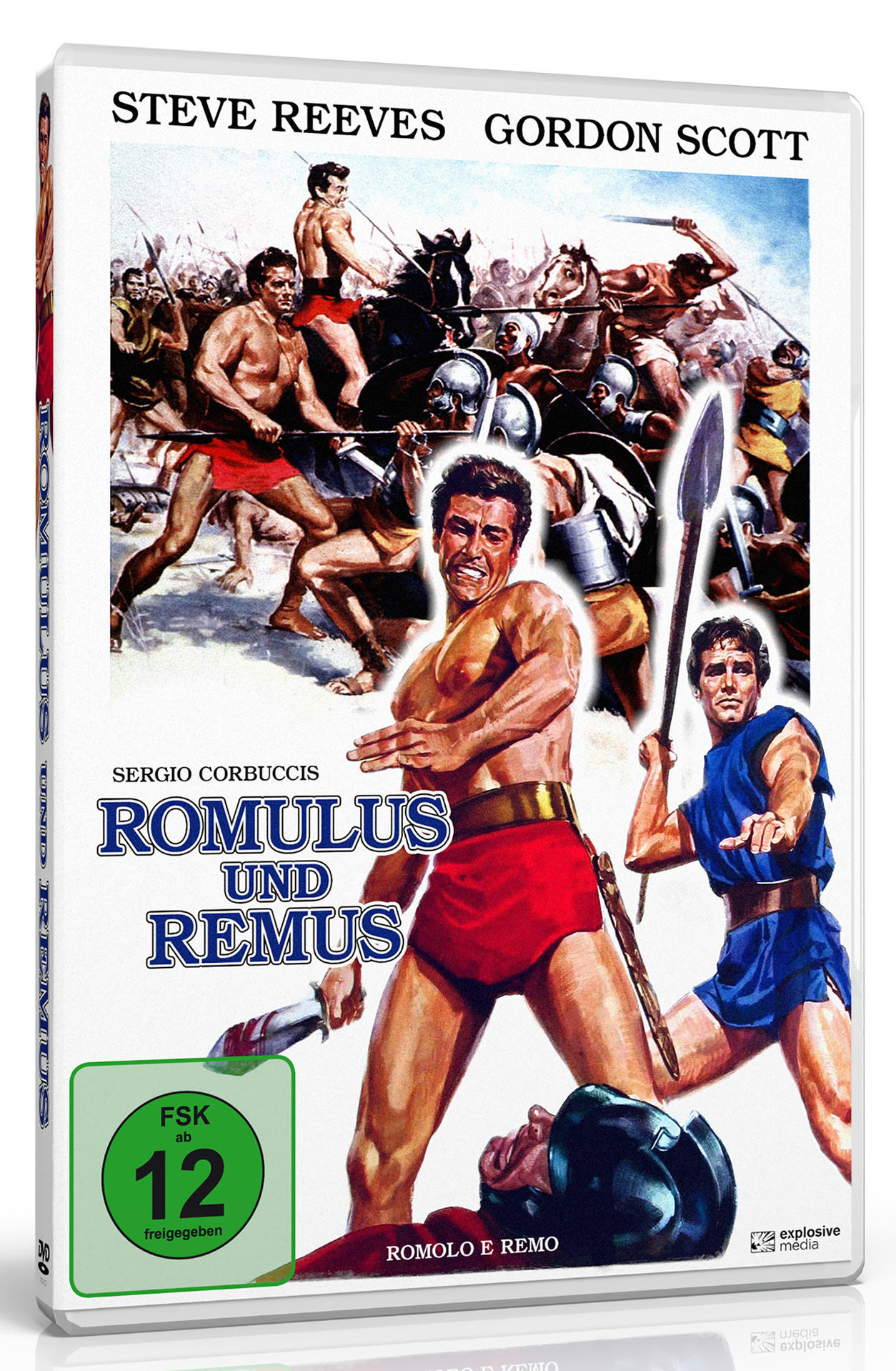Romulus und Remus Film-DVD-Cover mit Charakteren in einer Kampfszene.