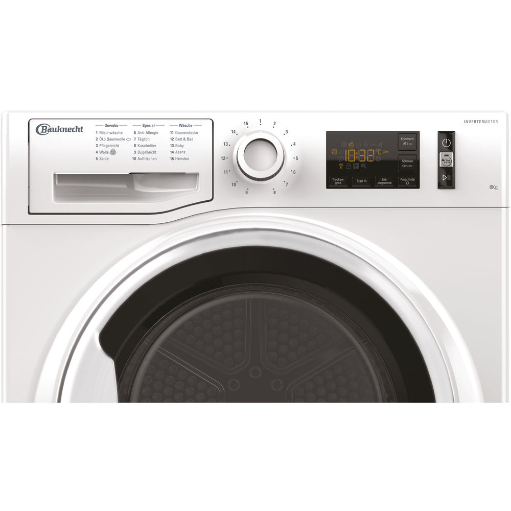 BAUKNECHT T SENSE M11 8X3WK DE Wärmepumpentrockner (8 kg, A+++, Weiß)