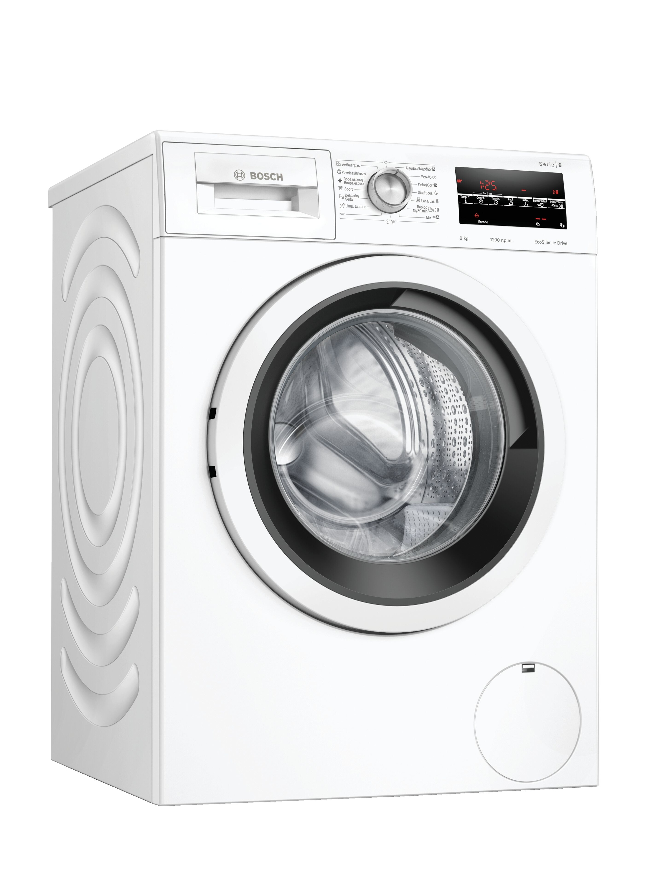 Lavadora carga frontal - Bosch WAU24T43ES, 9 kg, 1200 rpm, 9 Programas, Blanco