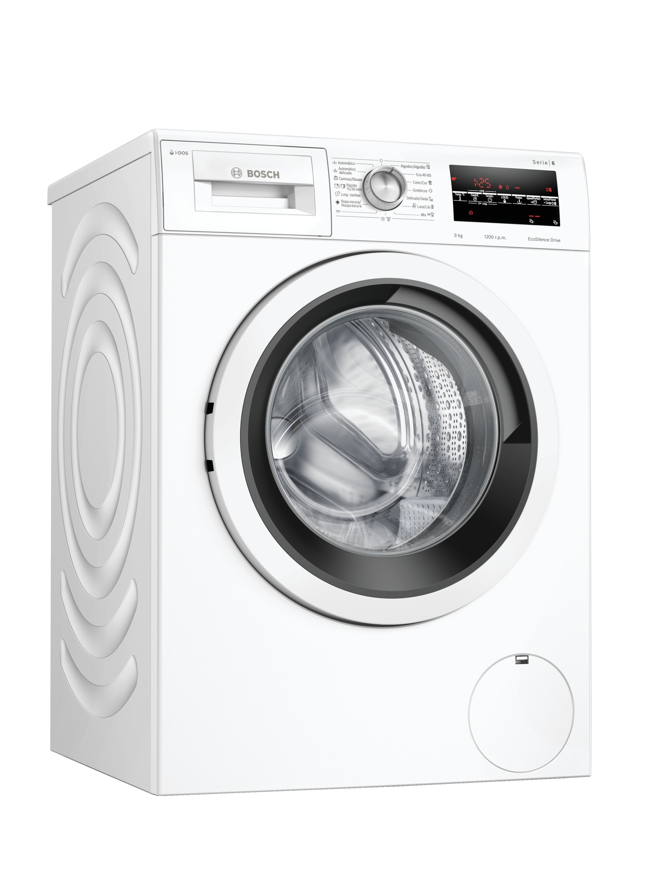 Lavadora carga frontal - Bosch WAU24S42ES, 9 kg, 1200 rpm, 9 programas, i-DOS, Blanco