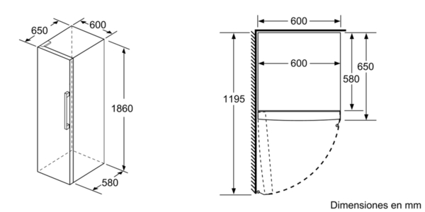 Frigorífico una puerta - Siemens KS36VAWEP, Circulación dinámica, 346 l, 186 cm, 39 dB, Blanco