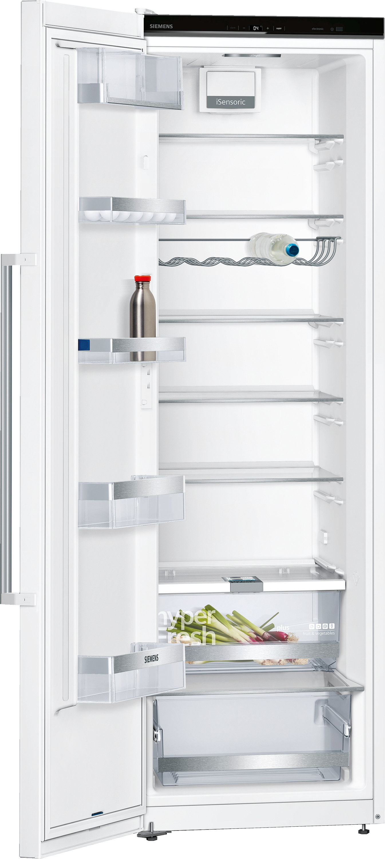 Frigorífico una puerta - Siemens KS36VAWEP, Circulación dinámica, 346 l, 186 cm, 39 dB, Blanco