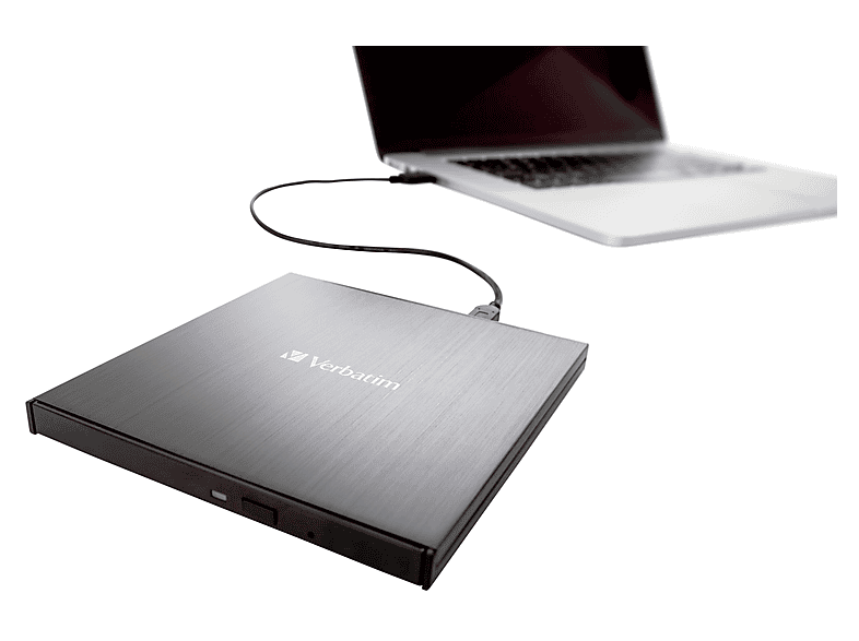 VERBATIM CD/DVD-Brenner Slimline, USB 3.2, Extern, Schwarz — Foto 4 von 5