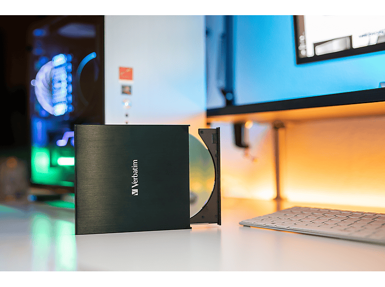 VERBATIM CD/DVD-Brenner Slimline, USB 3.2, Extern, Schwarz — Foto 5 von 5
