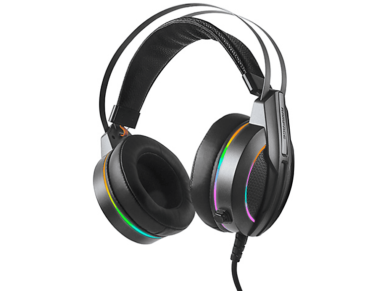 Rampage Rm-K6 Stark Siyah Usb 7.1 Version Rgb Ledli Mikrofonlu Oyuncu Kulak Üstü Kulaklığı Siyah - 1