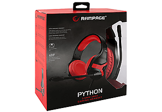 RAMPAGE RM-X1 Python 3.5mm Gaming Oyuncu Mikrofonlu Kulak Üstü Kulaklık Siyah/Kırmızı_3