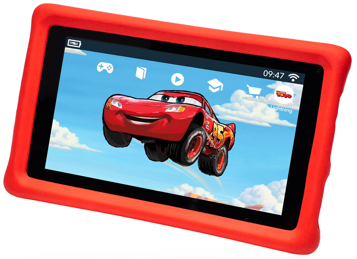 PEBBLE GEAR Cars Kids Tablet Kinder-Tablet, Schwarz