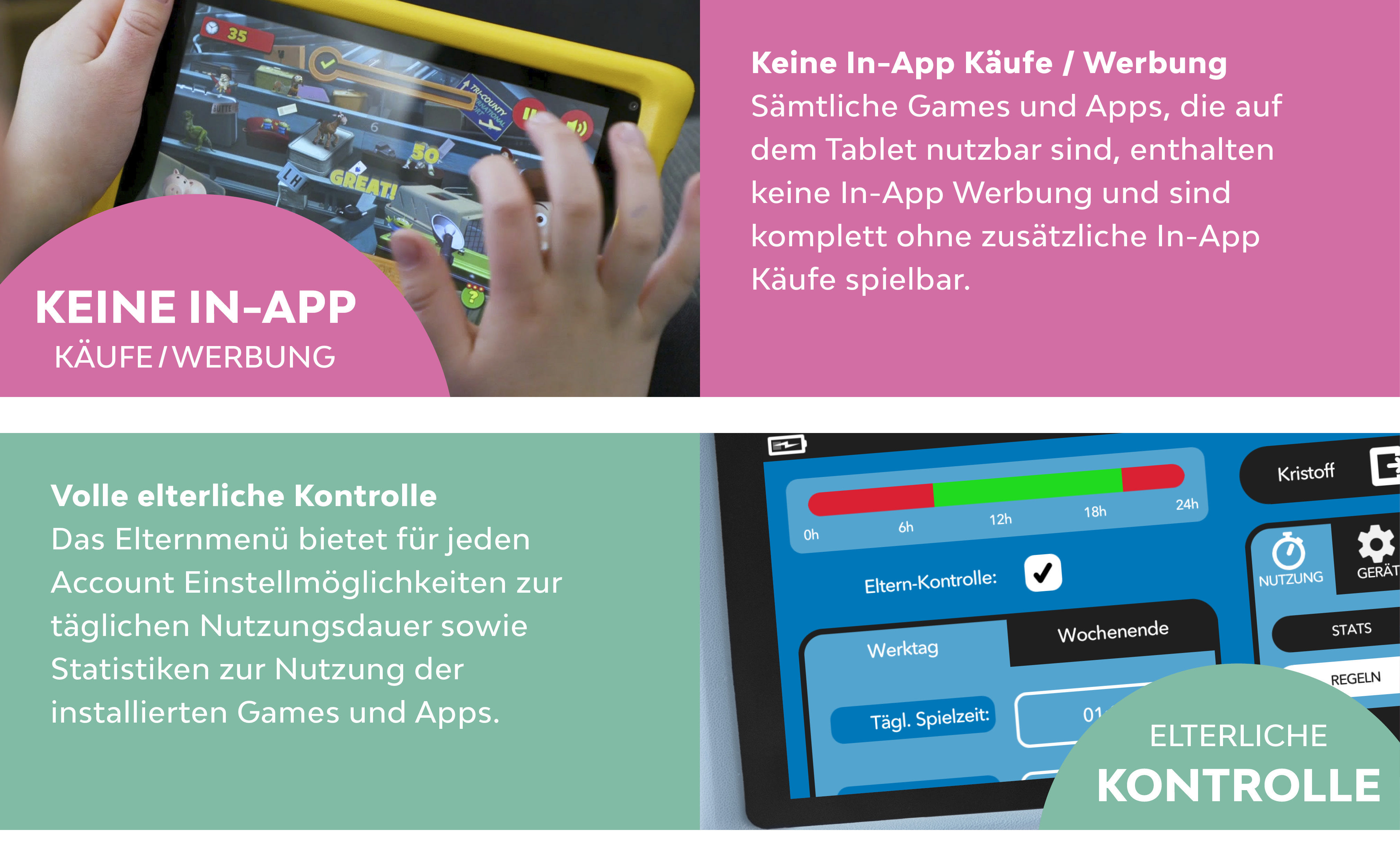 PEBBLE GEAR Cars Kids Tablet Kinder-Tablet, Schwarz