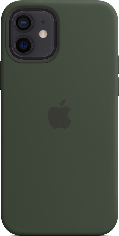 APPLE Silikon Case mit MagSafe in Zyperngrün für iPhone 12/12 Pro (MHL33ZM/A) Backcover, für Apple iPhone 12, iPhone 12 Pro, Grün