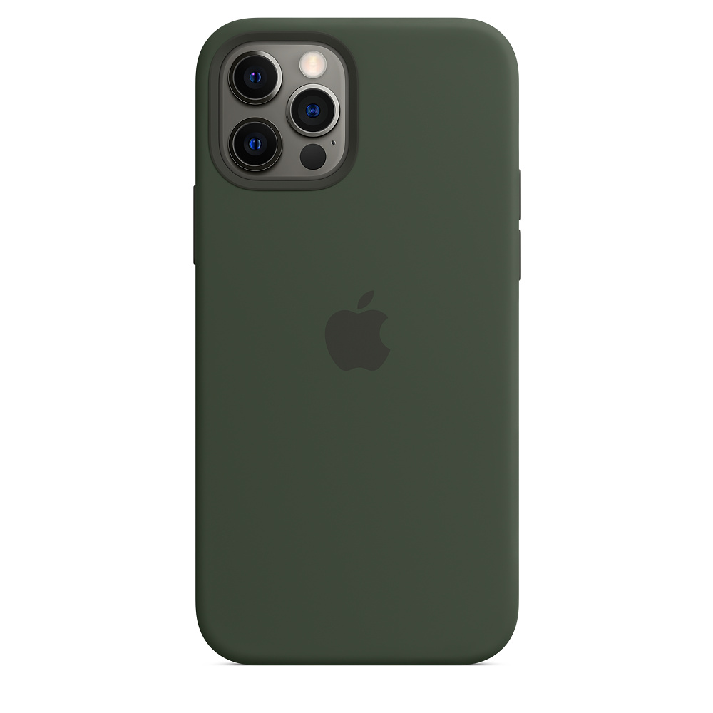 APPLE Silikon Case mit MagSafe in Zyperngrün für iPhone 12/12 Pro (MHL33ZM/A) Backcover, für Apple iPhone 12, iPhone 12 Pro, Grün