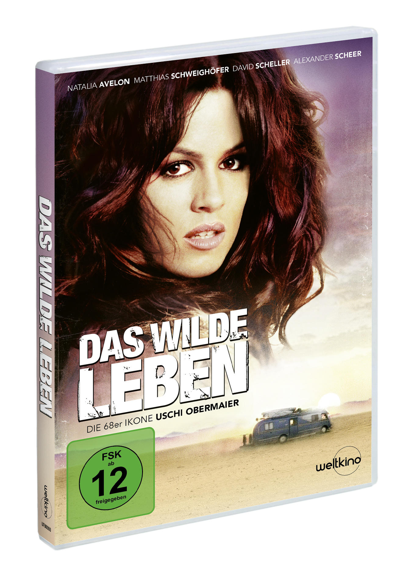 DVD-Cover des Films "Das Wilde Leben" mit Schauspielerin Natalia Avelon und einem Auto.