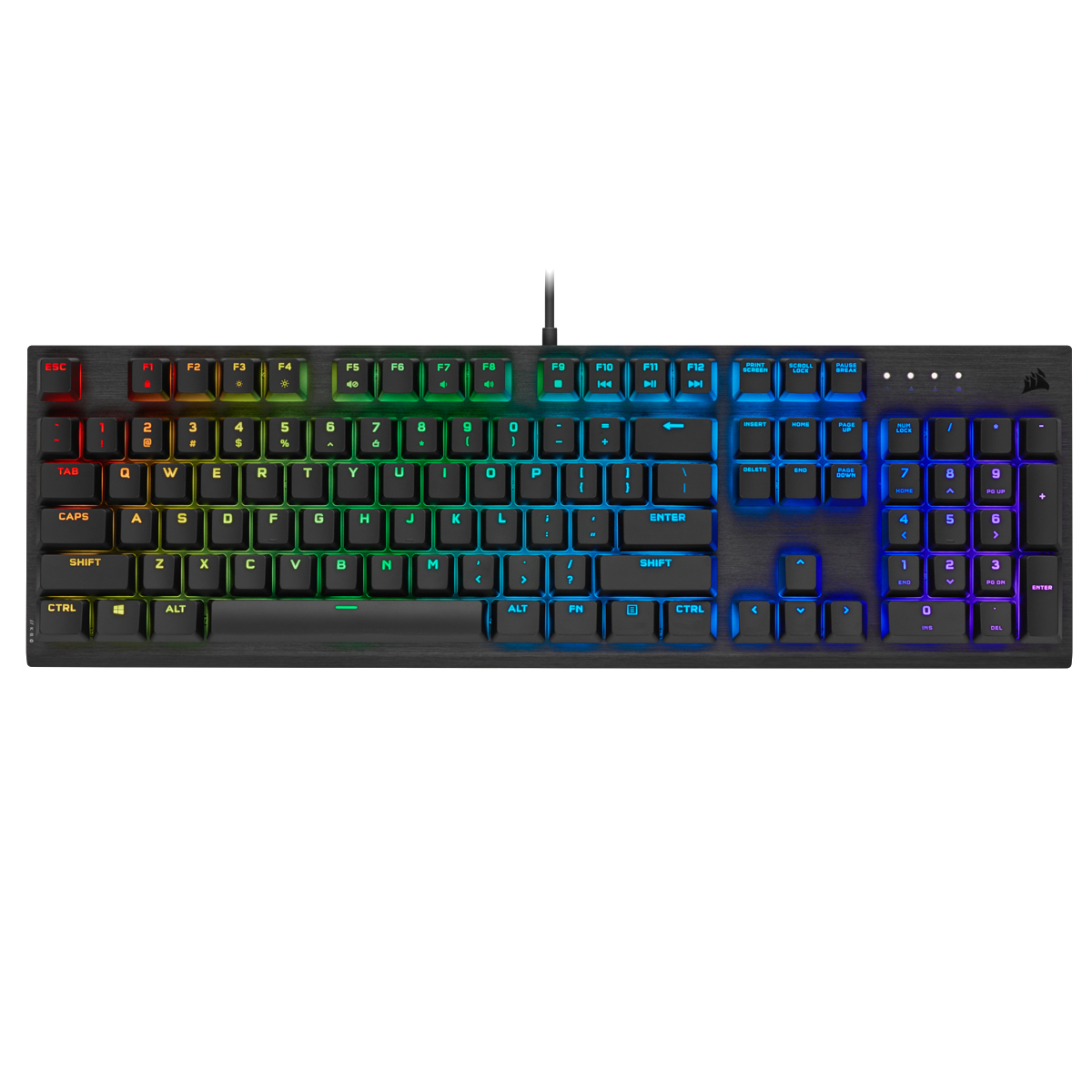 CORSAIR K60 RGB PRO, Gaming Tastatur, Mechanisch, Cherry Viola, kabelgebunden, Schwarz