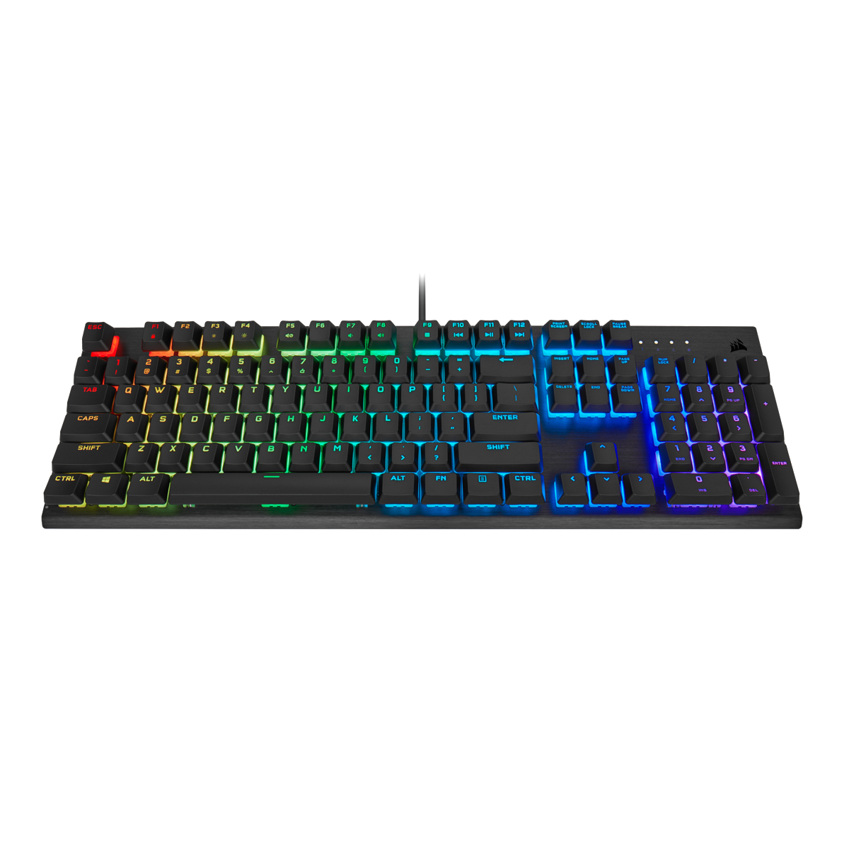 CORSAIR K60 RGB PRO, Gaming Tastatur, Mechanisch, Cherry Viola, kabelgebunden, Schwarz