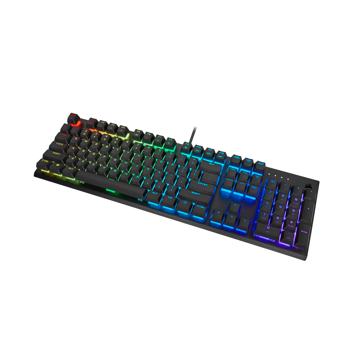 CORSAIR K60 RGB PRO, Gaming Tastatur, Mechanisch, Cherry Viola, kabelgebunden, Schwarz