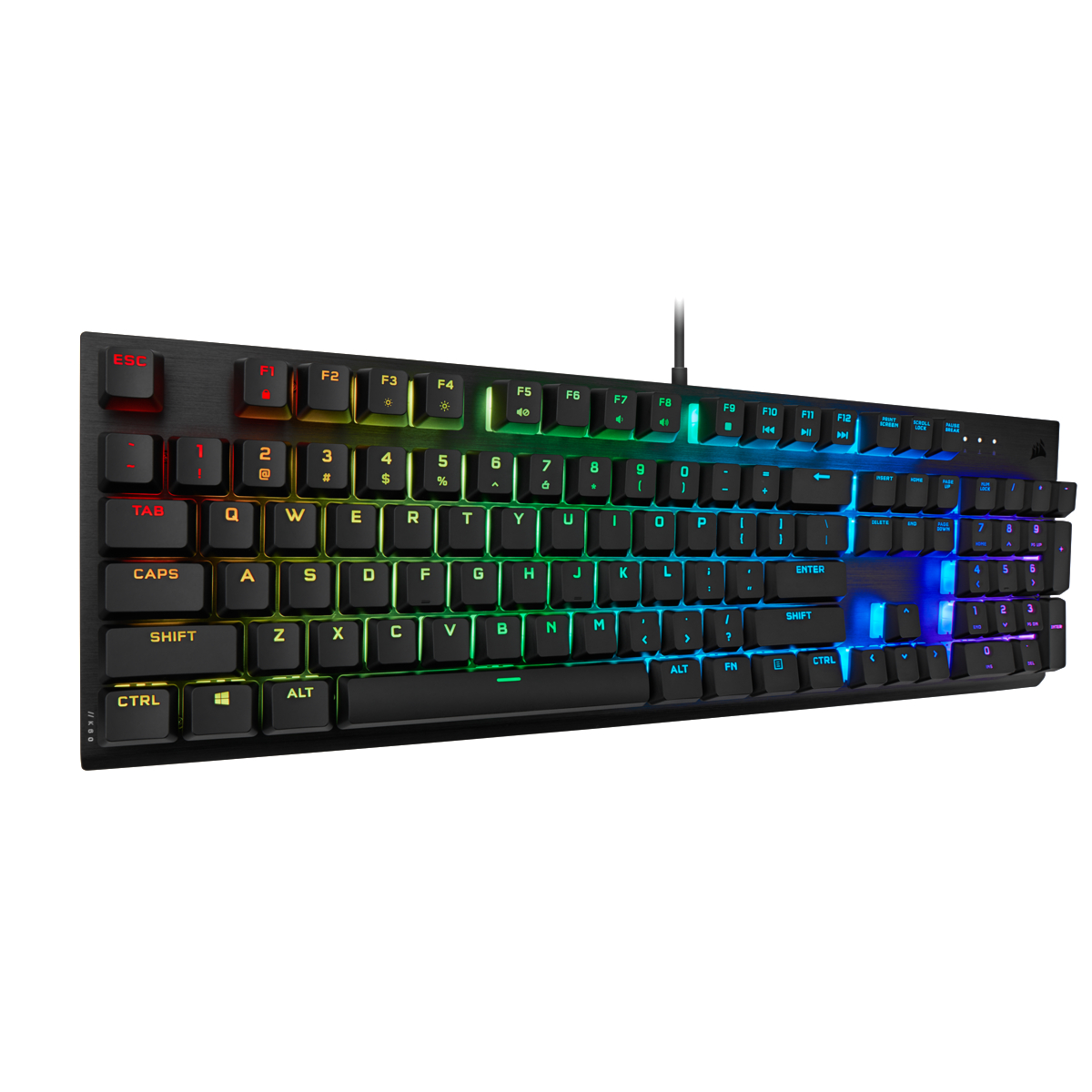 CORSAIR K60 RGB PRO, Gaming Tastatur, Mechanisch, Cherry Viola, kabelgebunden, Schwarz