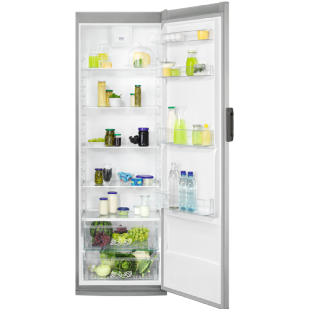 Frigorífico una puerta - Zanussi ZRDN39FX, 186 cm, 388 l, Independiente, 38 dB,  Inox