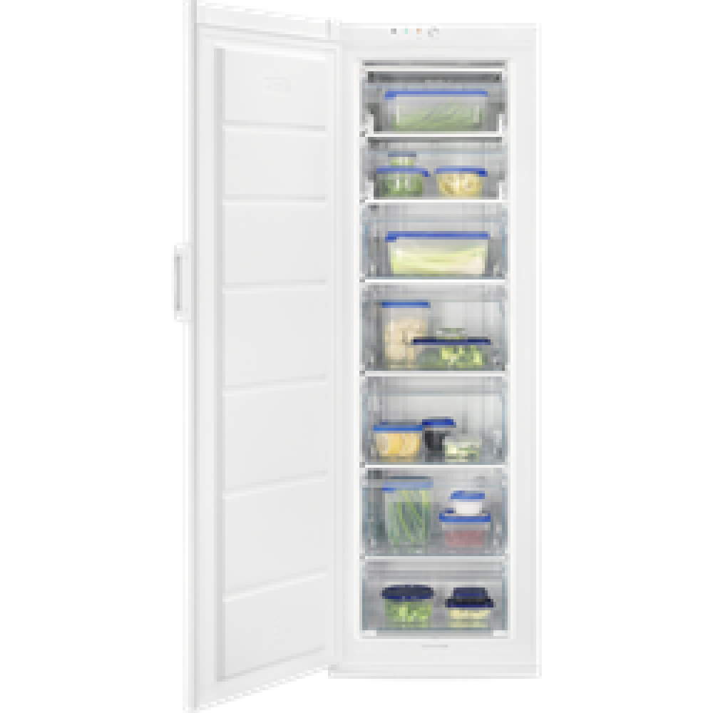 Congelador vertical - Zanussi ZUAN28FW, 186 cm, Estático, 245 l, Independiente,  Blanco