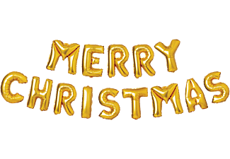 FAMILY CHRISTMAS 58081B 3D Karácsonyi "Merry Christmas" lufi - arany
