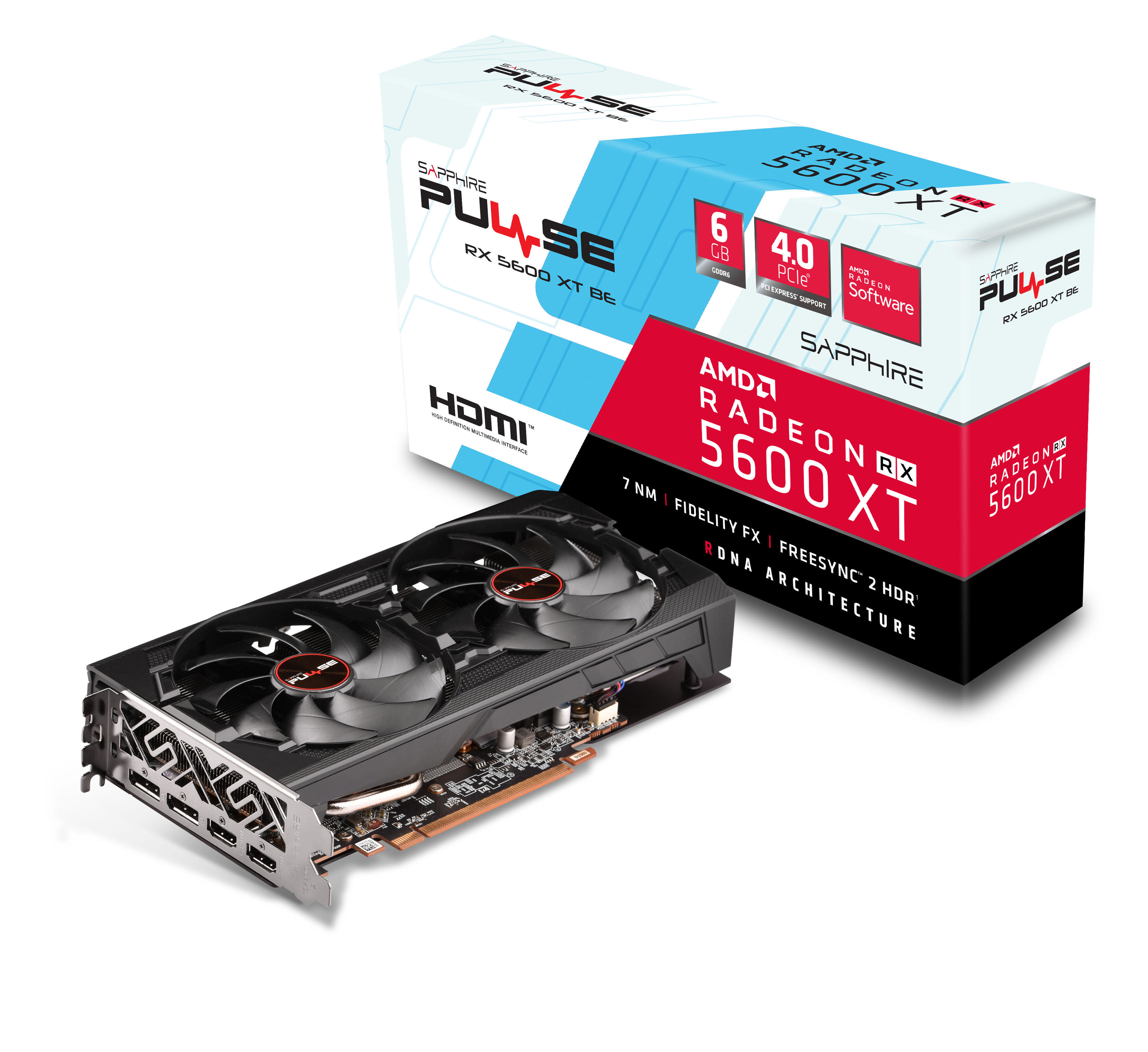 SAPPHIRE Radeon™ RX 5600 XT Pulse BE 6GB (11296-05-20G) (AMD, Grafikkarte)