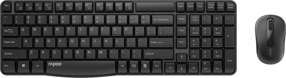 RAPOO Clavier sans fil + Souris sans fil X1800S AZERTY BE (19459)