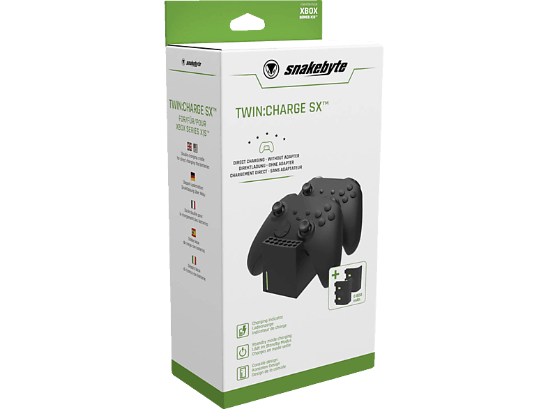 SNAKEBYTE XSX TWIN: Charge SX™ (BLACK), Zubehör für XSX, Schwarz | Xbox Series X|S Controller