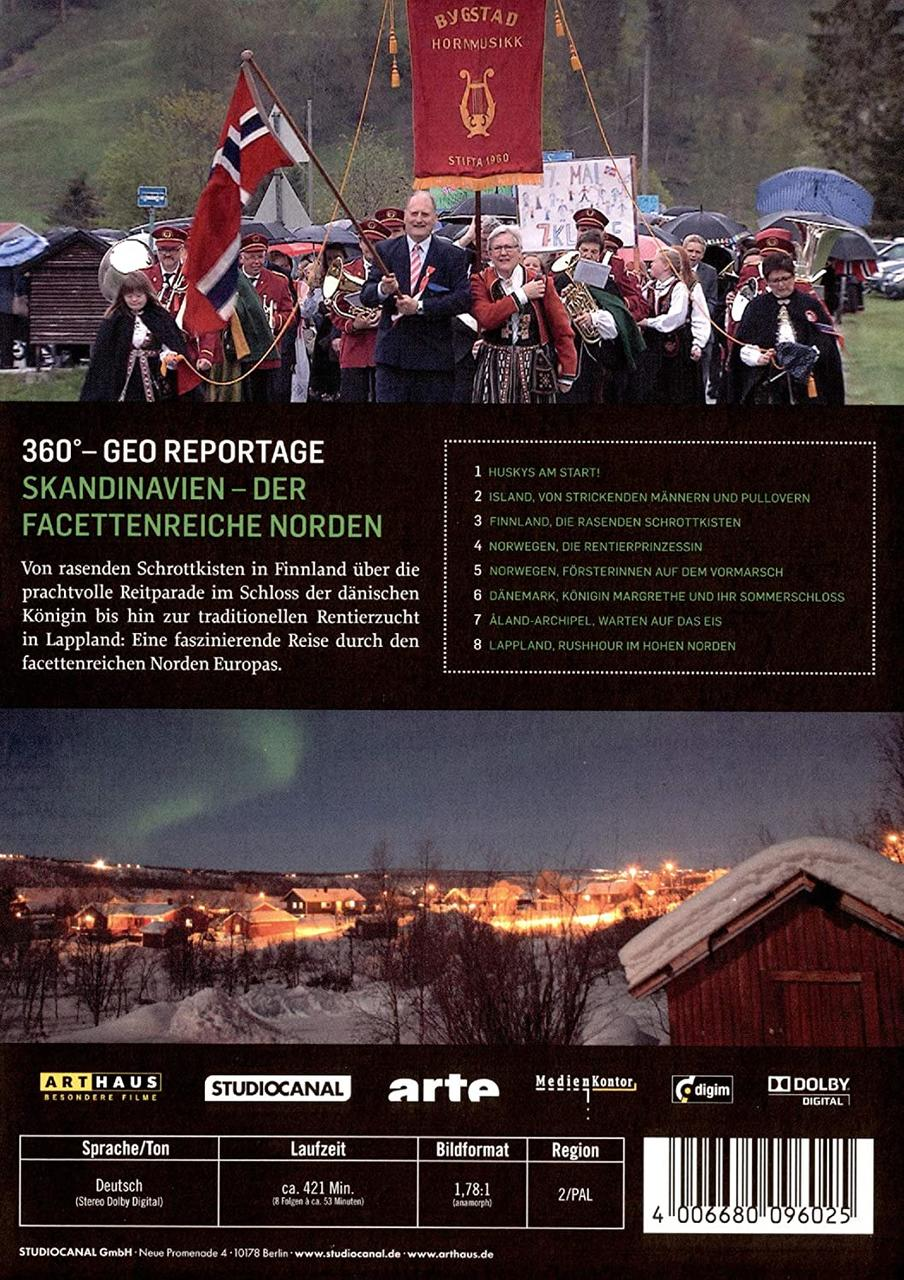 Rückseite einer DVD-Hülle mit Text und Bildern einer Parade und Landschaft.