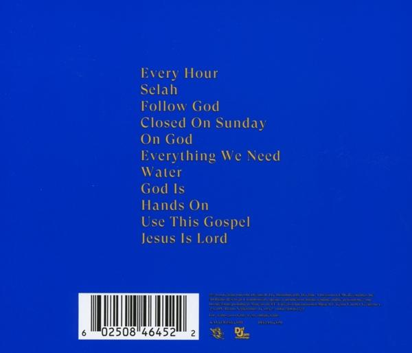 Album hátlap, dalcímekkel és vonalkóddal, kék háttérrel.