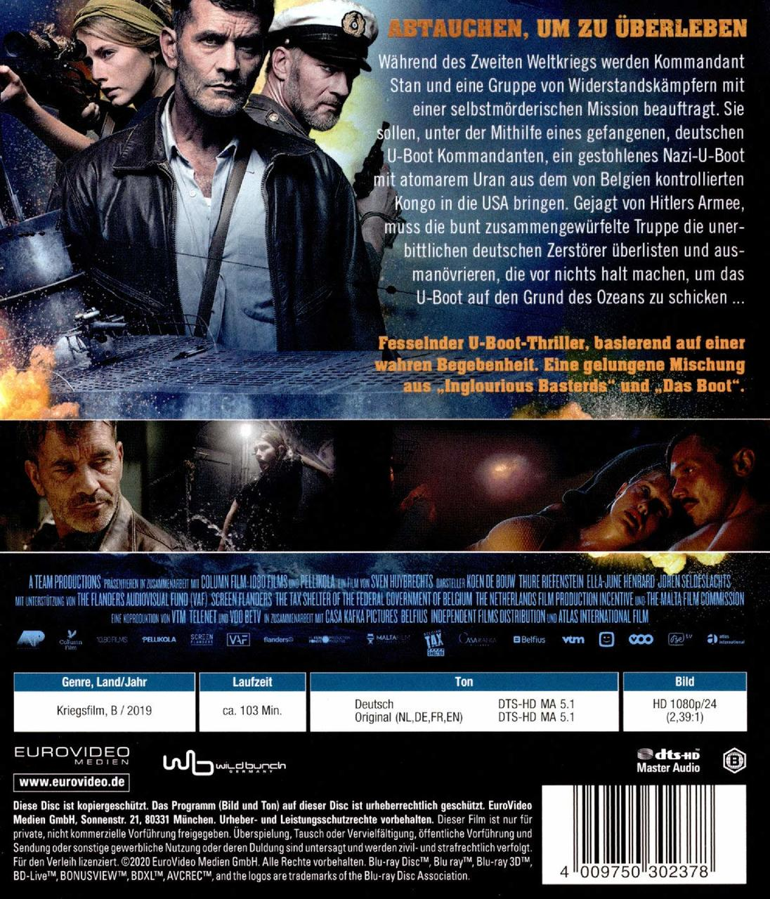 DVD-Cover für einen Kriegsfilm, mit Schauspielern und Filmtitel auf Deutsch.