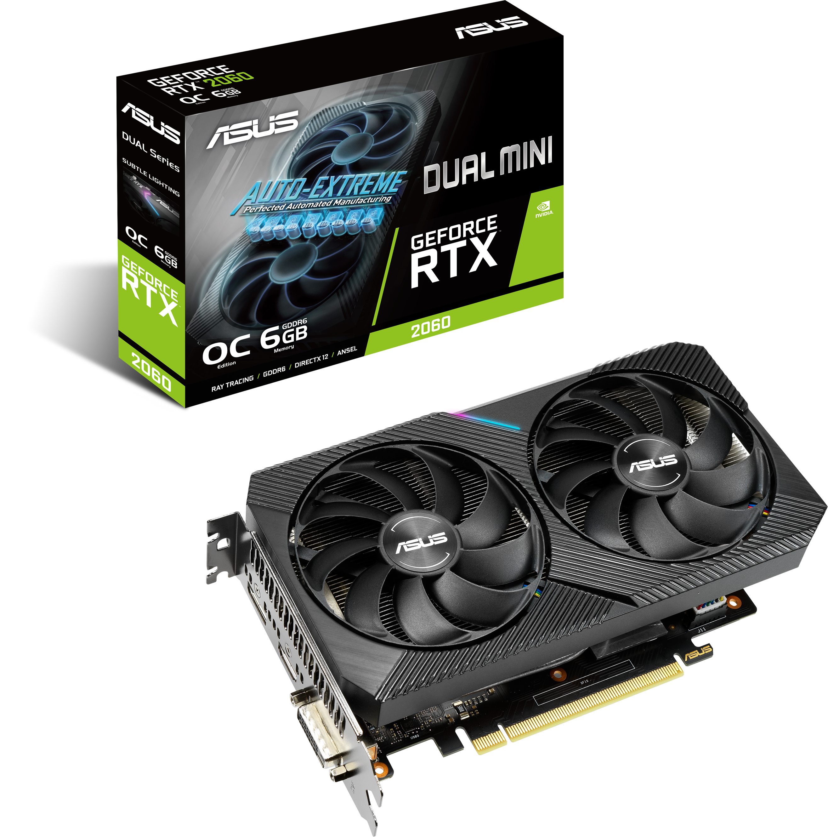 ASUS Grafikkarte Dual GeForce RTX 2060 Mini OC 6GB, DUAL-RTX2060-O6G-MINI (90YV0CJ5-M0NA00)