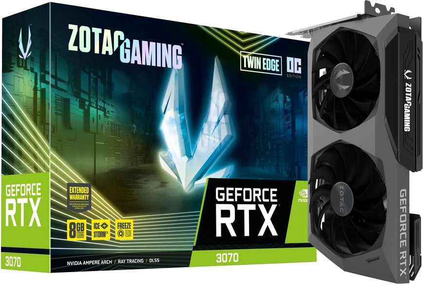 ZOTAC Grafikkarte GeForce RTX 3070 Twin Edge OC 8GB (ZT-A30700H-10P)
