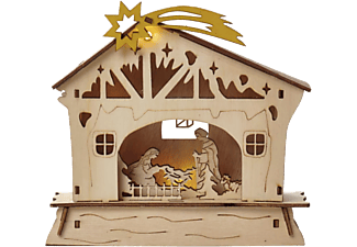 EMOS Karácsonyi dekoráció, Betlehem, 18*16.5cm, 4LED, 2xAAA, időzítővel, meleg fehér (ZY2313)