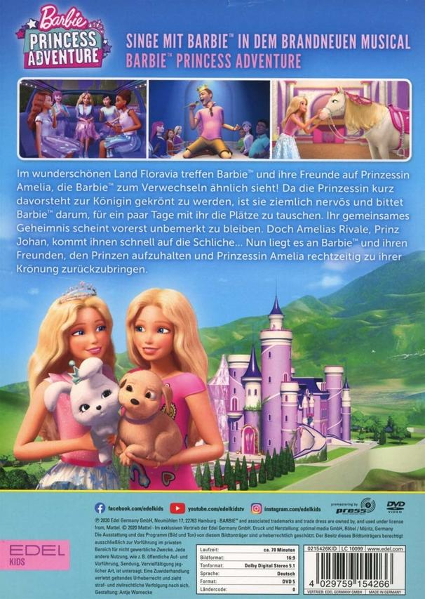 Barbie-Film-DVD-Cover mit zwei Barbie-Puppen und Text.