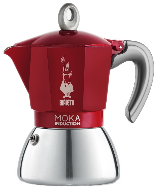 BIALETTI Moka Induction kotyogós kávéfőző, 6 adag, piros