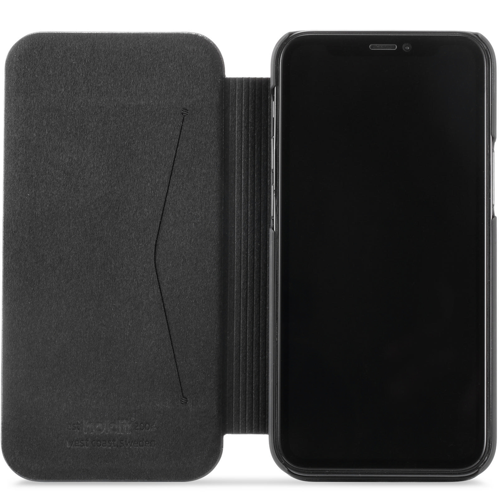 HOLDIT Slim Flip, Bookcover, Apple, iPhone 12 Mini, Schwarz