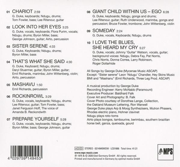 Eine CD-Booklet-Seite mit Songtiteln und Credits für ein Album.