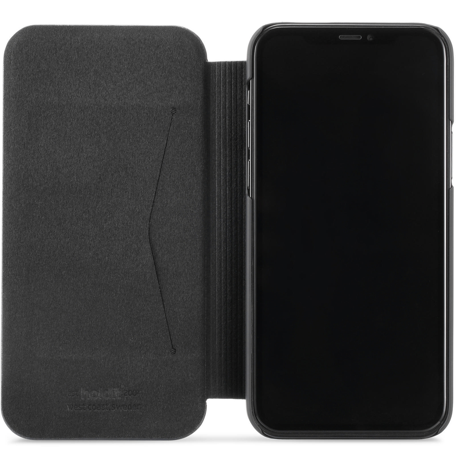 HOLDIT Slim Flip, Bookcover, Apple, iPhone 12, iPhone 12 Pro, Schwarz