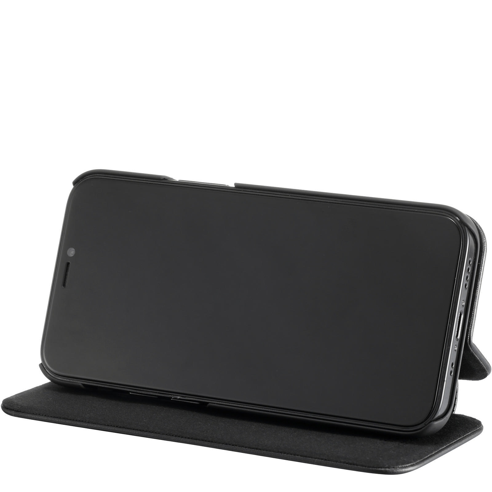 HOLDIT Slim Flip, Bookcover, Apple, iPhone 12, iPhone 12 Pro, Schwarz