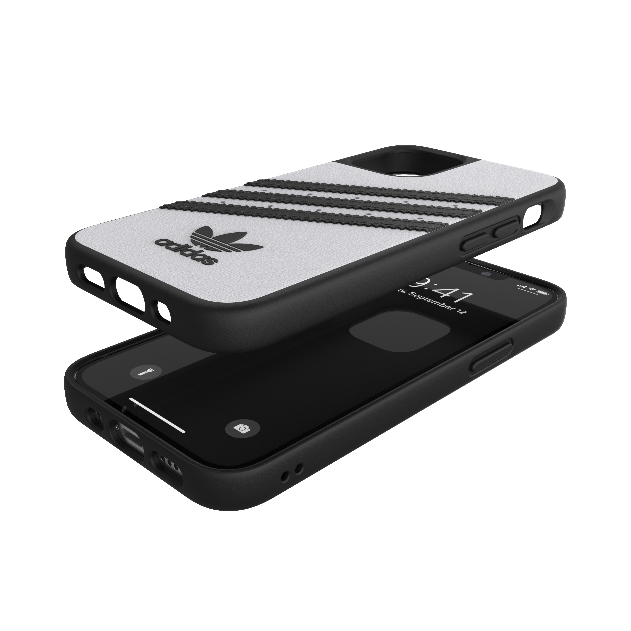 ADIDAS ORIGINALS Moulded Case, Backcover, Apple, iPhone 12 Mini, Weiß/Schwarz