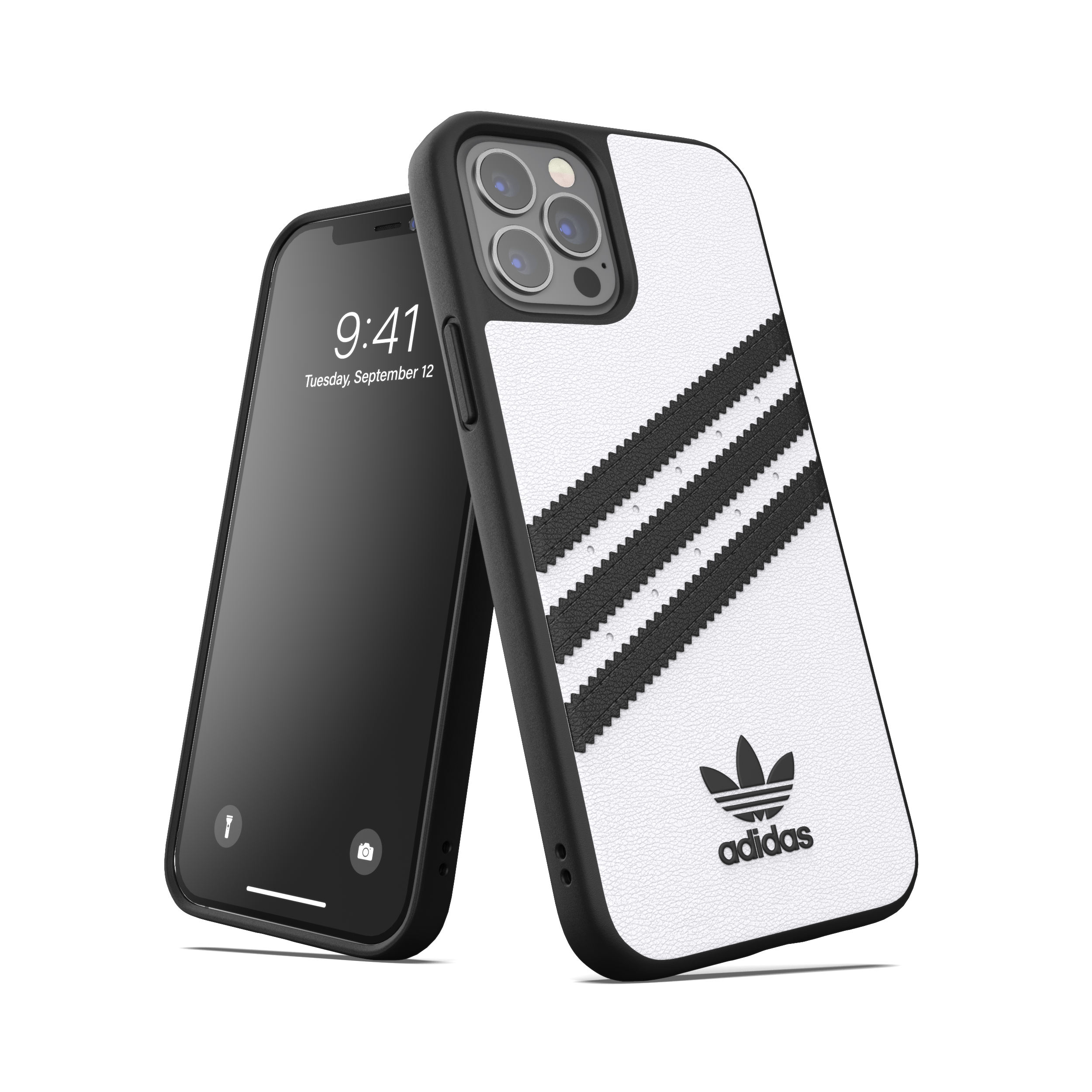 ADIDAS ORIGINALS Moulded Case, Backcover, iPhone Pro, 12, Weiß/Schwarz 12 iPhone Apple