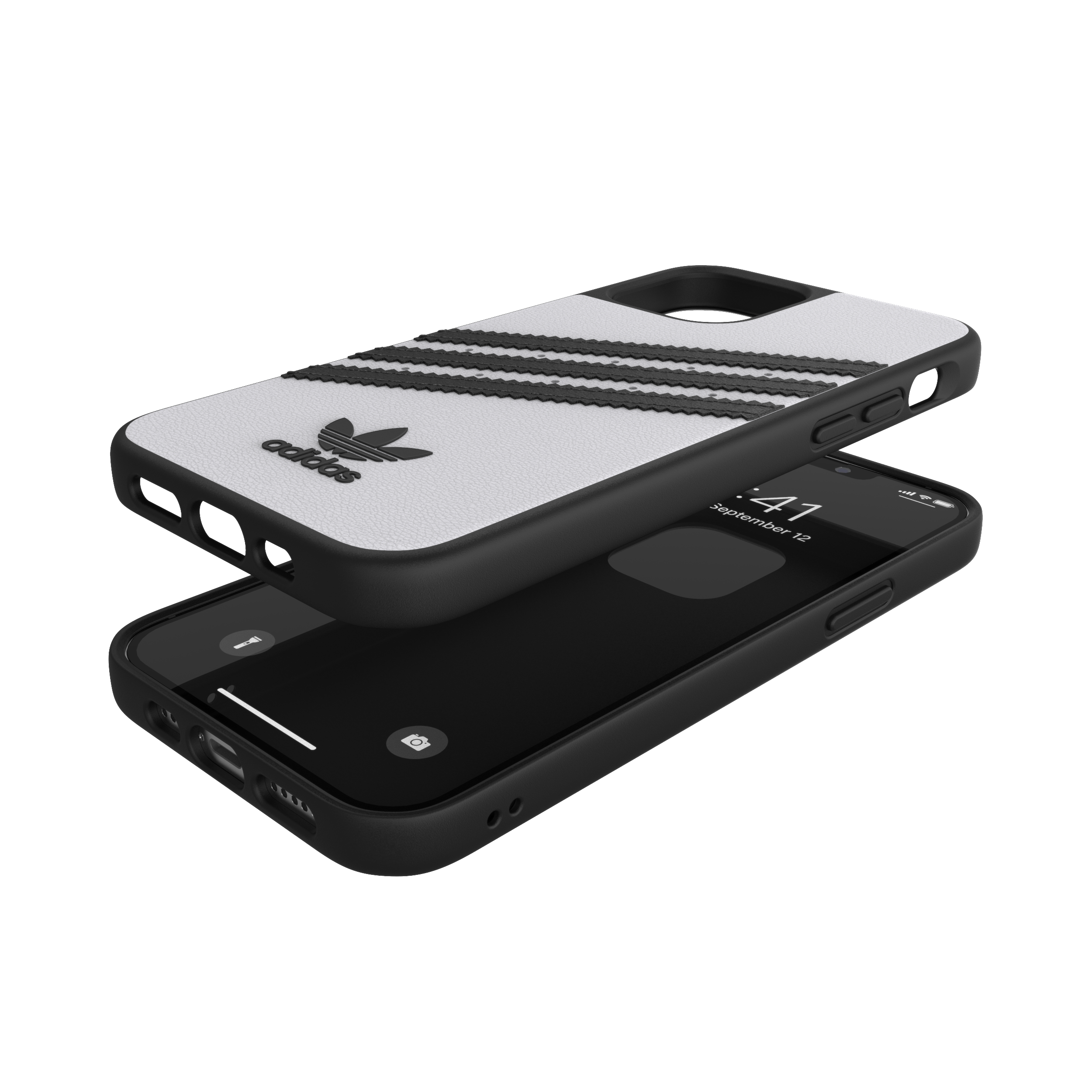 ADIDAS ORIGINALS Moulded Case, Backcover, Apple, iPhone 12, iPhone 12 Pro, Weiß/Schwarz