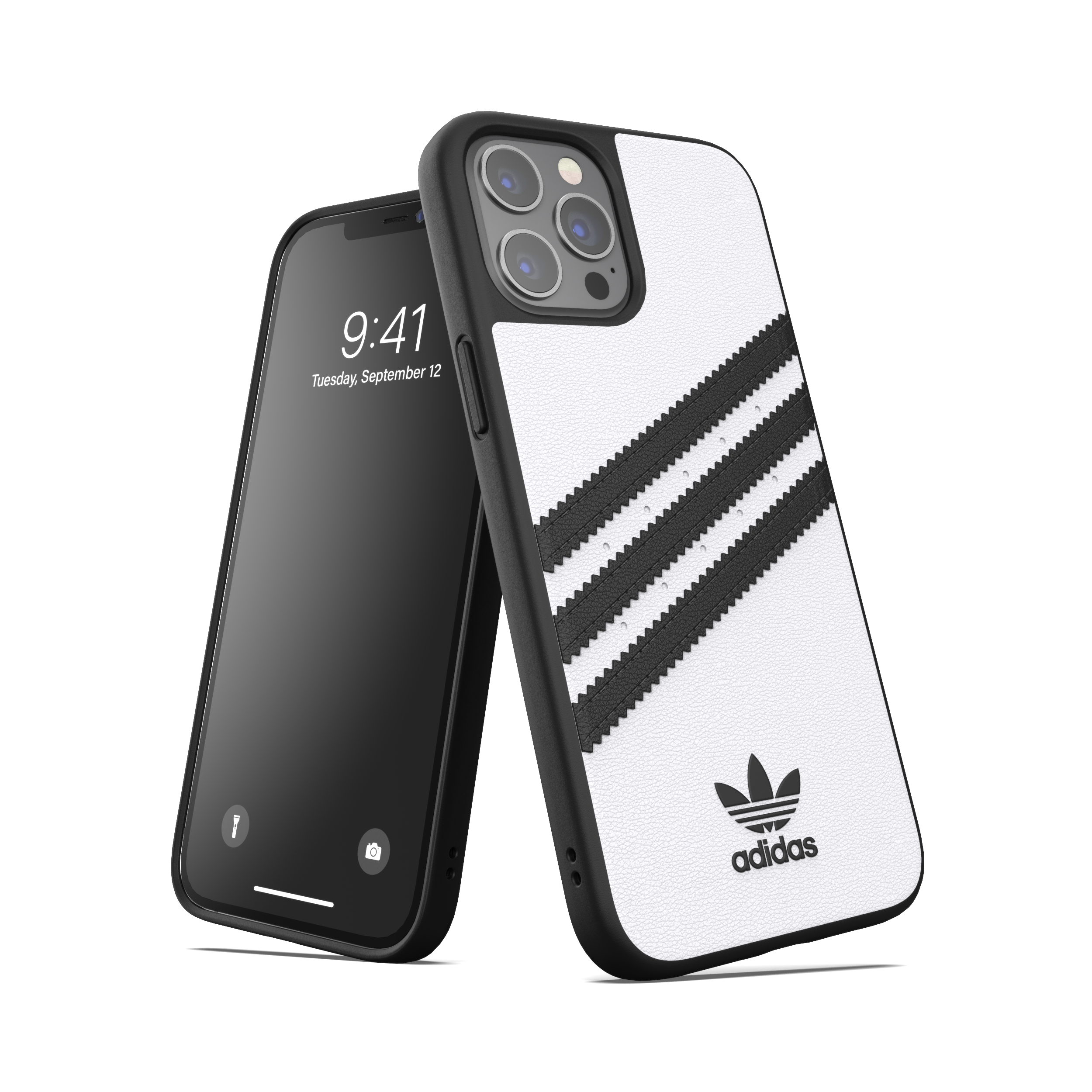 ADIDAS ORIGINALS Moulded Case, Backcover, Apple, iPhone 12 Pro Max, Weiß/Schwarz