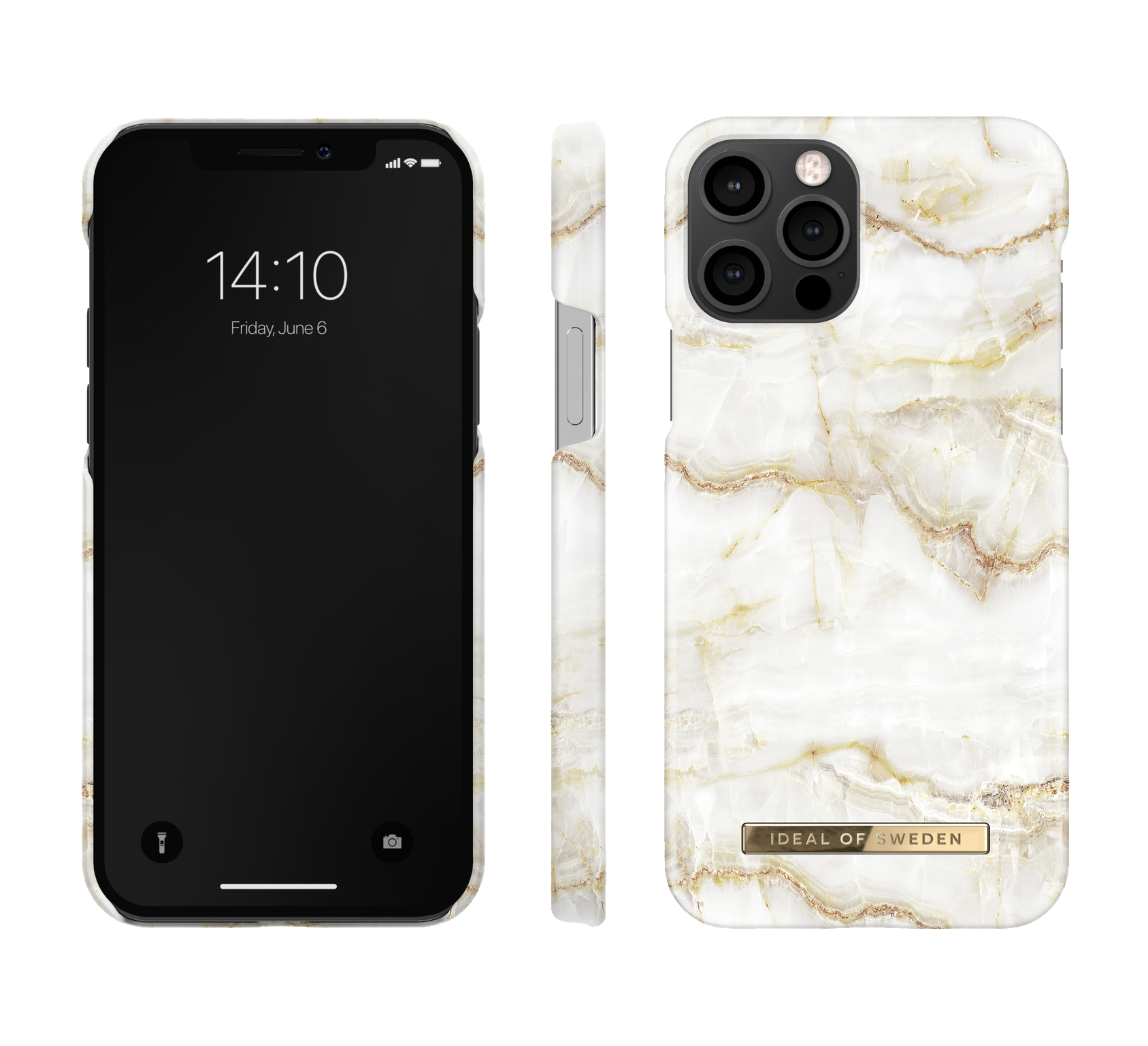 IDEAL OF SWEDEN Fashion Case, Backcover, Apple, iPhone 12, iPhone 12 Pro, Golden Pearl Marble