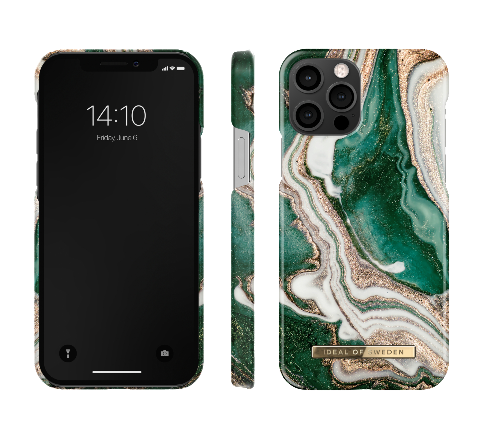 IDEAL OF SWEDEN Fashion Case, Backcover, Apple, iPhone 12, iPhone 12 Pro, Golden Jade Marble
