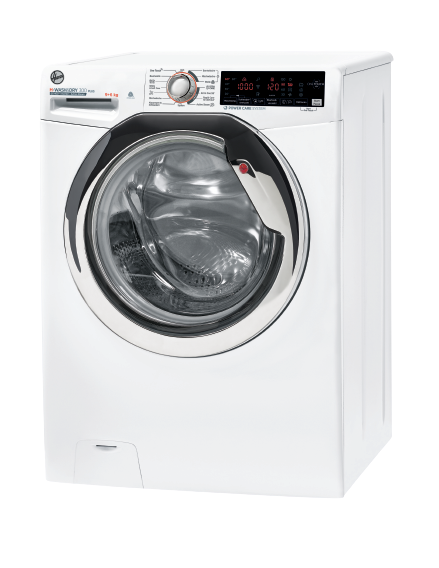 HOOVER H3DSQ496TAMCE-84 Waschtrockner (9 kg / 6 kg, 1351 U/Min., Standgerät, Weiß)